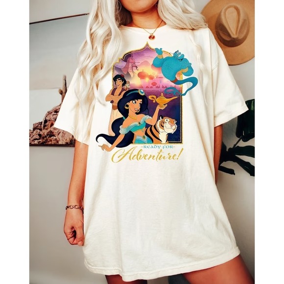 Disney Aladdin Ready For Adventure Unisex T-shirt Gift For Fan - Picture 1 of 4